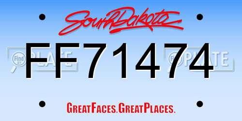 FF71474 South Dakota License Plate