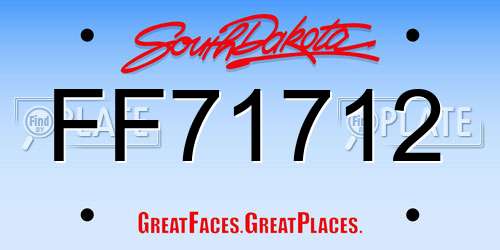FF71712 South Dakota License Plate