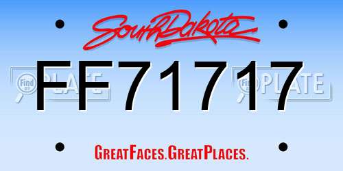 FF71717 South Dakota License Plate