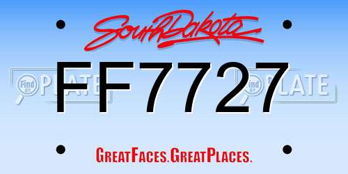 FF7727 South Dakota License Plate