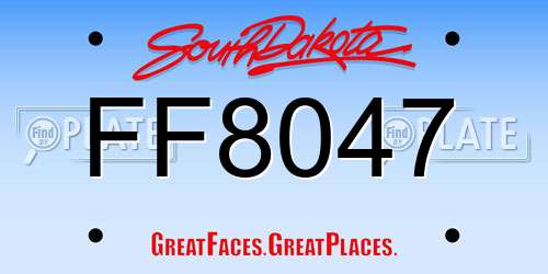 FF8047 South Dakota License Plate