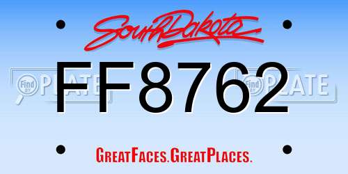 FF8762 South Dakota License Plate