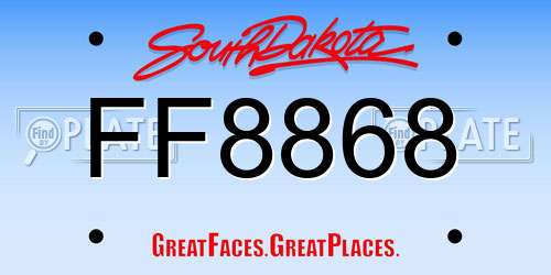 FF8868 South Dakota License Plate