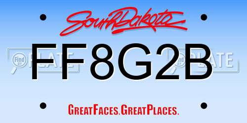FF8G2B South Dakota License Plate