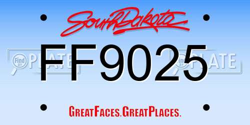 FF9025 South Dakota License Plate