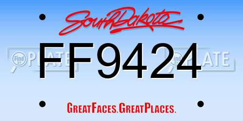 FF9424 South Dakota License Plate