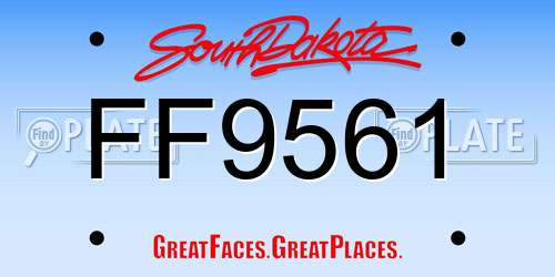 FF9561 South Dakota License Plate