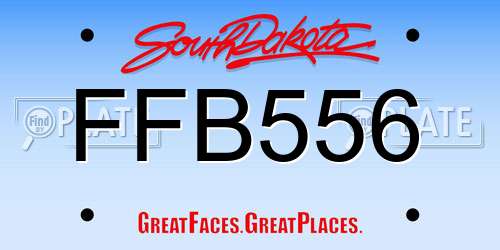 FFB556 South Dakota License Plate