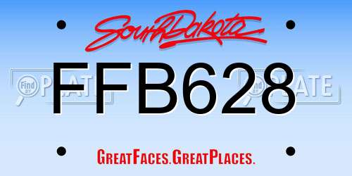 FFB628 South Dakota License Plate