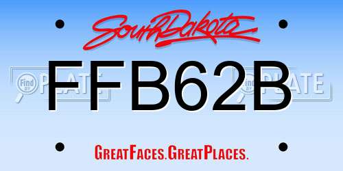 FFB62B South Dakota License Plate