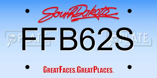 FFB62S South Dakota License Plate