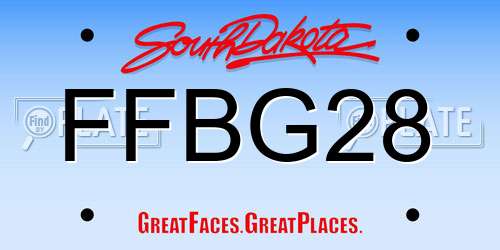 FFBG28 South Dakota License Plate