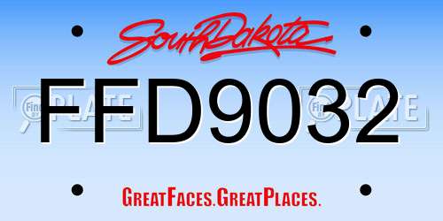 FFD9032 South Dakota License Plate