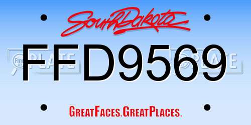 FFD9569 South Dakota License Plate