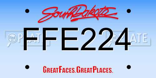 FFE224 South Dakota License Plate