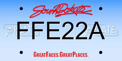 FFE22A South Dakota License Plate