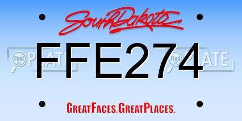 FFE274 South Dakota License Plate