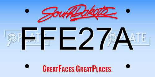 FFE27A South Dakota License Plate