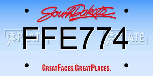 FFE774 South Dakota License Plate