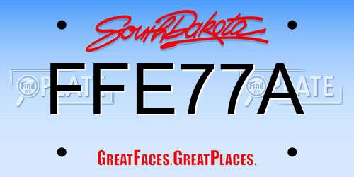 FFE77A South Dakota License Plate