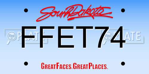 FFET74 South Dakota License Plate