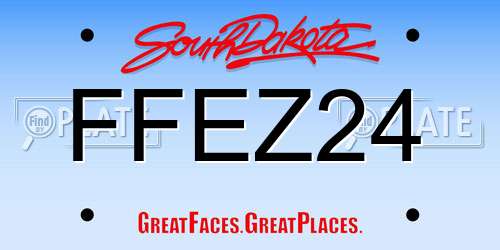 FFEZ24 South Dakota License Plate