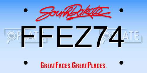 FFEZ74 South Dakota License Plate