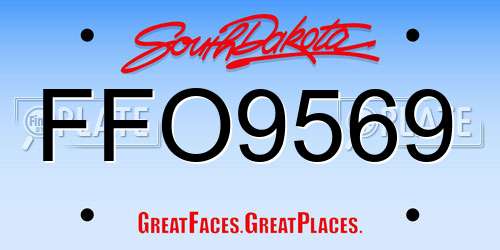 FFO9569 South Dakota License Plate