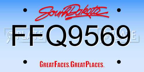FFQ9569 South Dakota License Plate