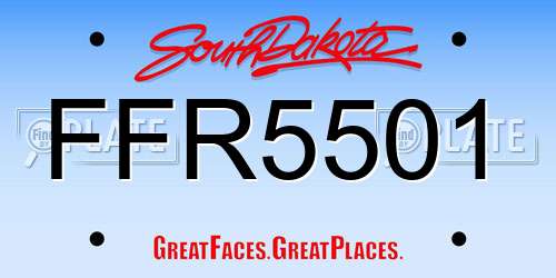 FFR5501 South Dakota License Plate