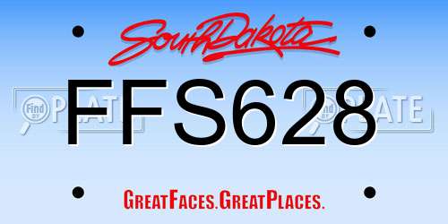 FFS628 South Dakota License Plate