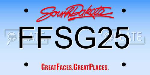 FFSG25 South Dakota License Plate