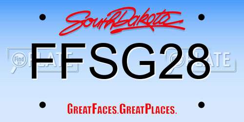 FFSG28 South Dakota License Plate