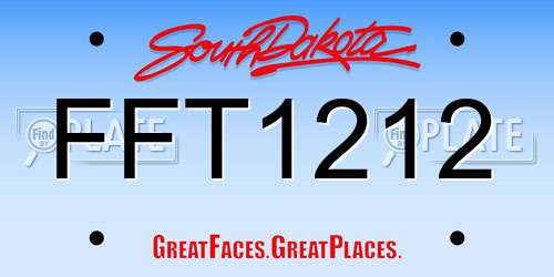 FFT1212 South Dakota License Plate