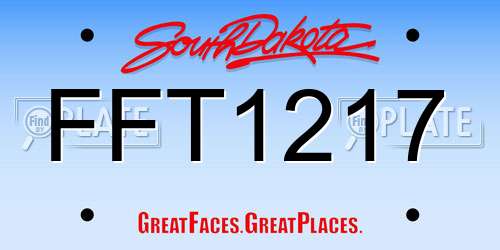 FFT1217 South Dakota License Plate
