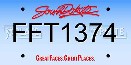 FFT1374 South Dakota License Plate