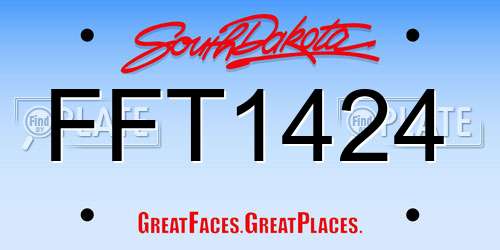 FFT1424 South Dakota License Plate