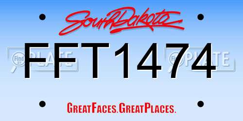 FFT1474 South Dakota License Plate