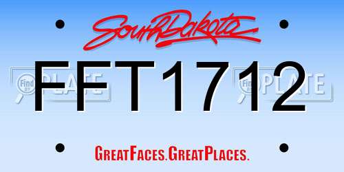 FFT1712 South Dakota License Plate
