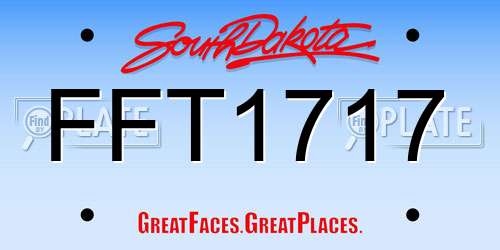 FFT1717 South Dakota License Plate