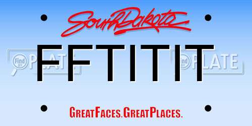 FFTITIT South Dakota License Plate