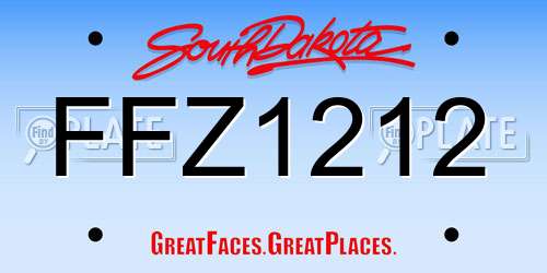 FFZ1212 South Dakota License Plate