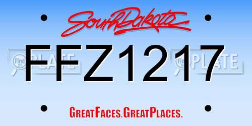 FFZ1217 South Dakota License Plate