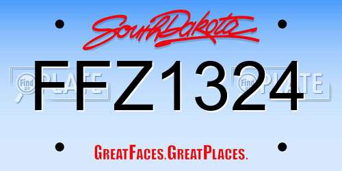 FFZ1324 South Dakota License Plate