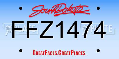 FFZ1474 South Dakota License Plate