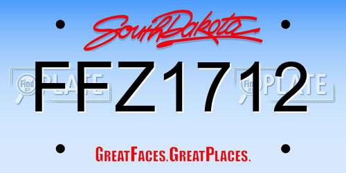 FFZ1712 South Dakota License Plate