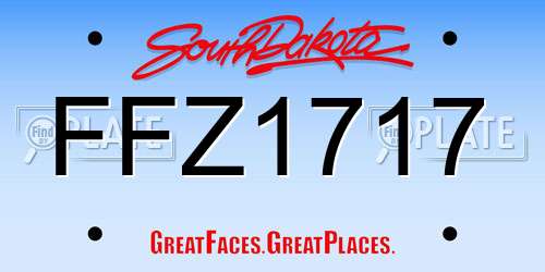 FFZ1717 South Dakota License Plate