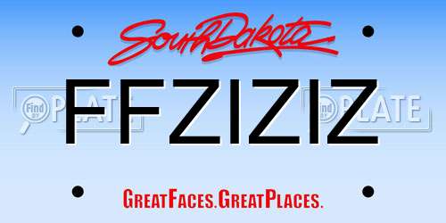 FFZIZIZ South Dakota License Plate