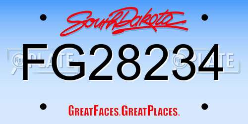 FG28234 South Dakota License Plate