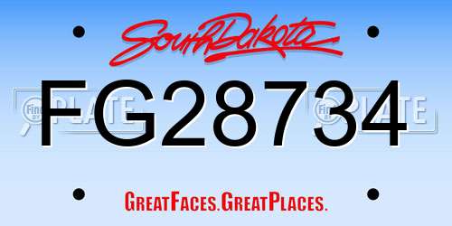 FG28734 South Dakota License Plate